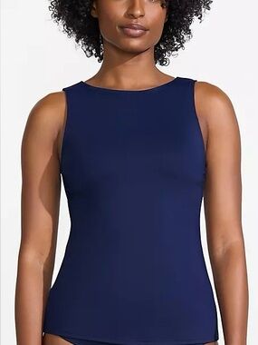 Women’s Navy Sleeveless Tankini 2 pc swim suit size 8 EUC